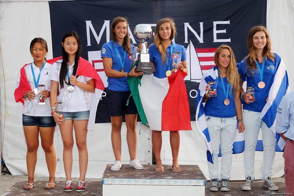 420 Ladies Worlds - Silver, Gold and Bronze Medallists © Christian Beeck